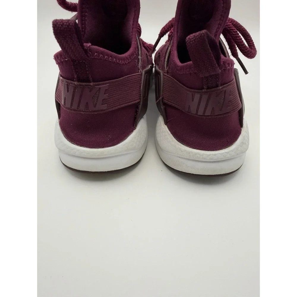 Nike Huarache Run Kids Sneakers Burgundy Maroon White Shoes Youth Size 3